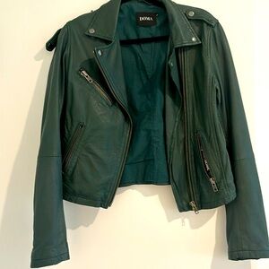 Doma dark green leather jacket